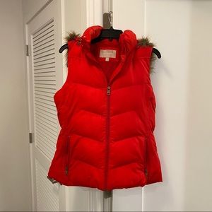 Banana Republic Faux Fur Hood Puffer Vest